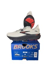 Brooks Ghost 18 Cushioned Breathable White Black Orange Men's Running Shoes