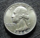 1964  Washington Quarter - 90% Silver -* No Reserve *- (P4832)