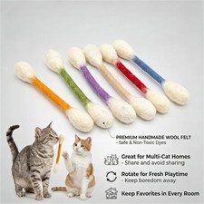 6 PCS Swabs Cat Toys with Catnip,Cat Qtip Toy,Cotton Swabs Cat Toys with Catnip