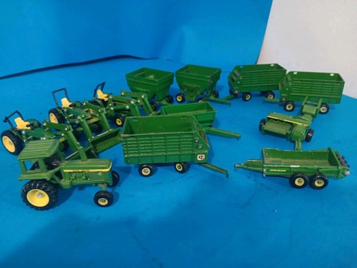 LOT OF 12 ERTL Die-Cast John Deere 1/64 Tractor Wagon & MORE
