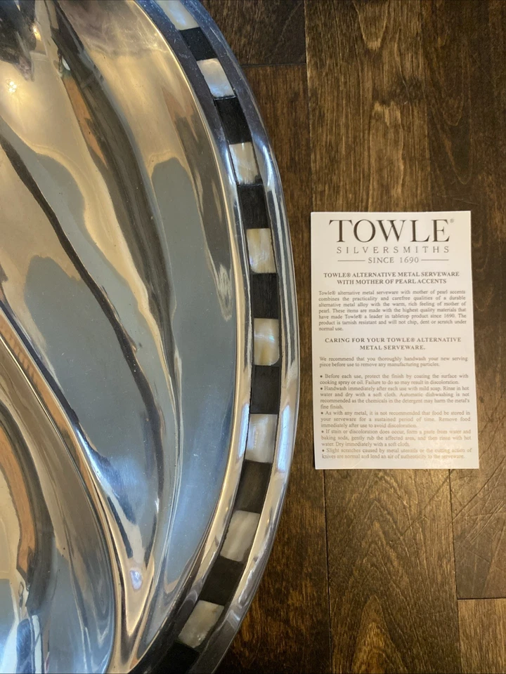 Bandeja para servir toalla platería - Diseño de caparazón de tortuga Ying Yang Foto 2 de 4