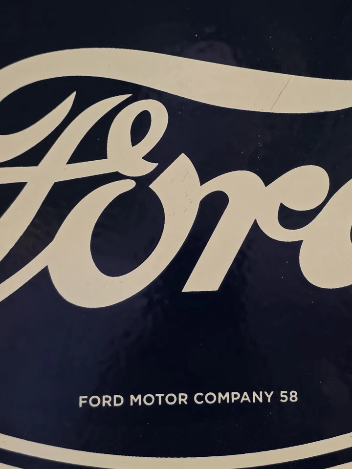 VINTAGE FORD MOTOR CO. BUILT IN THE U.S.A. PORCELAIN DEALERSHIP SIGN 16.5x11" - Image 4 of 4