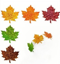 40 Pieces 1" Glitter Maple Leaf Fall Autumn Stickers DIY Decor Envelope Seals