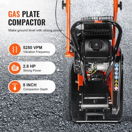 Uimoso Walk-Behind Vibratory Plate Compactor Rammer 2.8HP 78.5cc EPA Soil Tamper - Picture 5 of 11