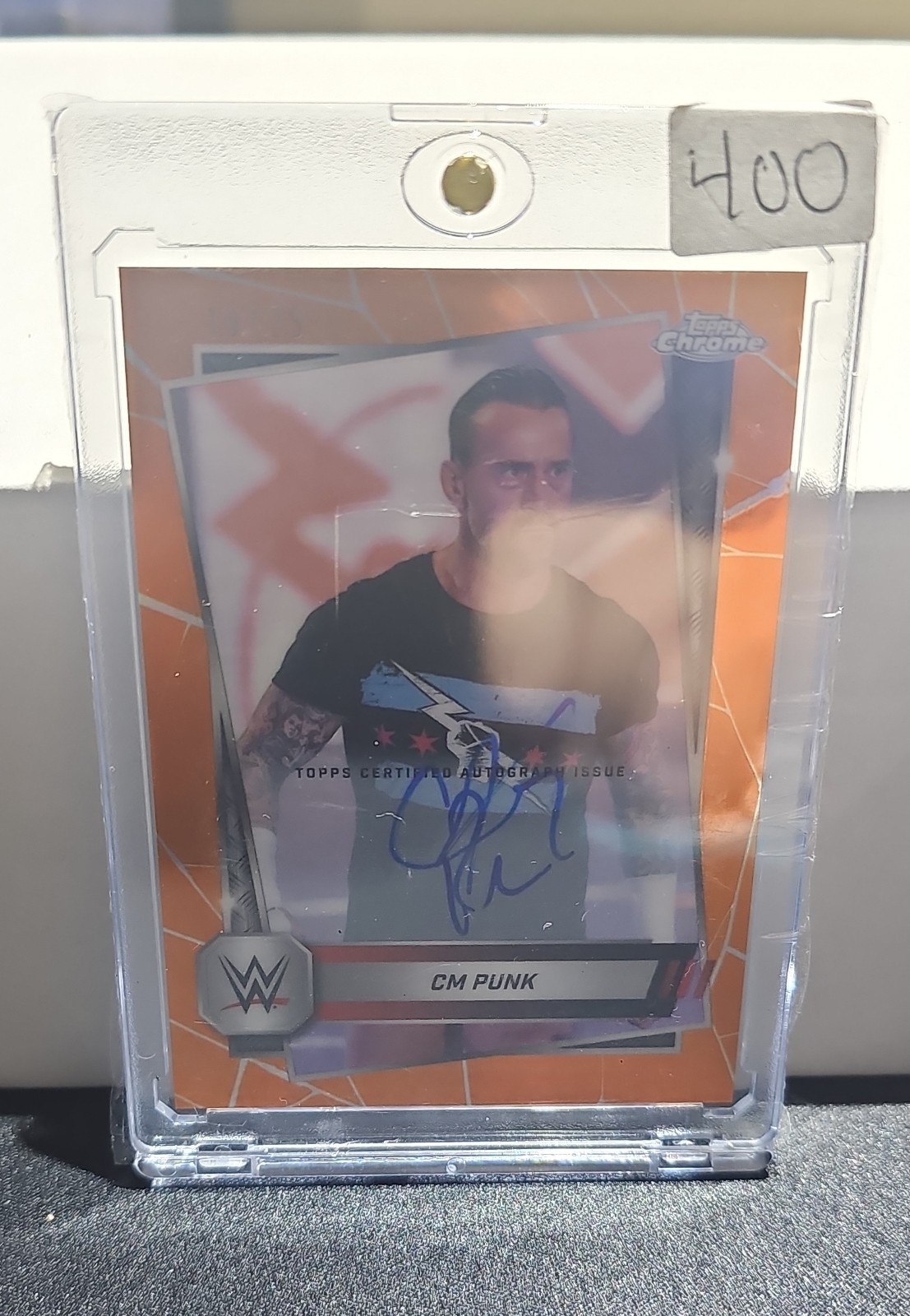 2025 Topps Chrome WWE - Autographs CM Punk #98 Orange Refractor /25 (AU)