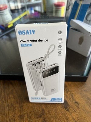 20000mAh Super Power Bank With 4 Pre-attached Cables NIB