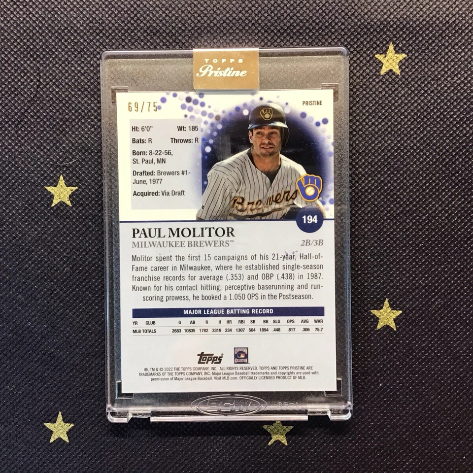 Paul Monitor 2022 Topps Pristine Blue SP #'d/75 Brewers - Изображение 2 из 2