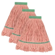 Matthew Cleaning Heavy Duty Mop Head Commercial 3 Count (Pack of 1) Orange