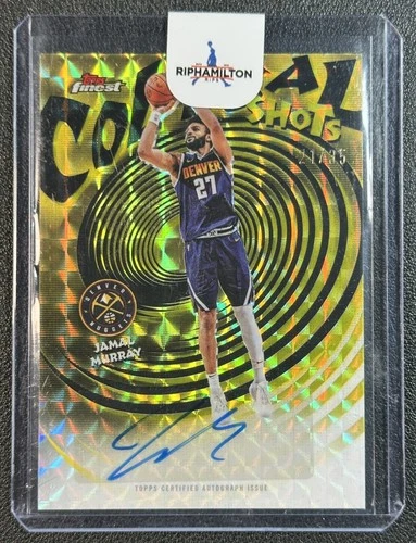 JAMAL MURRAY 2025-26 TOPPS FINEST COLOSSAL SHOTS AUTO YELLOW GEO REFRACTOR 21/35