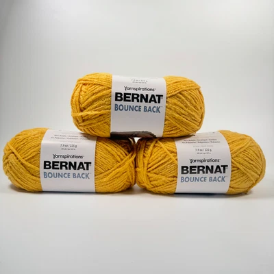 Bernat Bounce Back Yarn 225g – 3 Pack Same Colour – Chunky Crochet Knitting Wool
