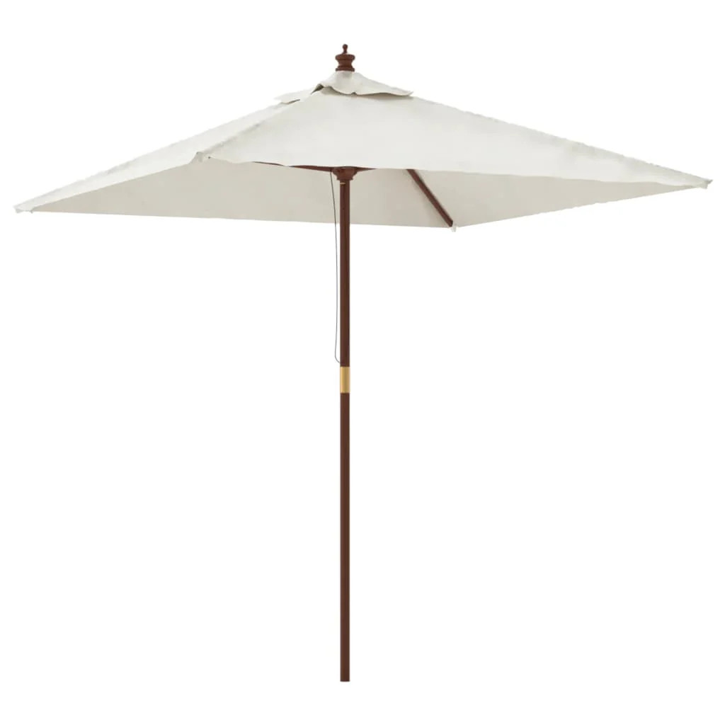 Parasol de jardin en bois 198x198 cm de couleur sable Helloshop26