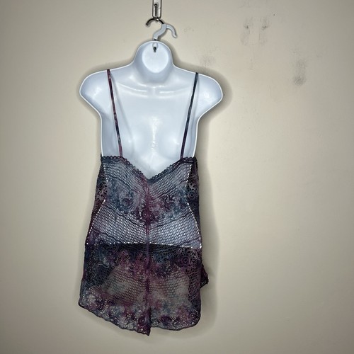 Ecote Urban Outfitters Crochet Tank Top Womens Large Purple Blue Boho Festival - Picture 13 of 19