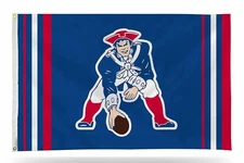 New England Patriots Premium 3x5 Feet Flag Banner, Retro Logo, Metal...