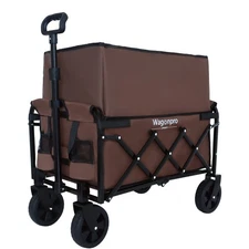 Expandable Dual-Layer Utility Wagon Grocery Storage Cart For Outdoor Camping