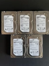 Lot of 5 Seagate Barracuda 3TB HDD 7200RPM 3.5” SATA / ST3000DM001 / Hard Drive
