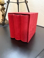Red Suede Photo Album Set of 3