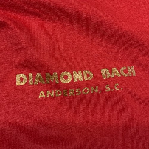VTG Diamond Back Race Treads Single Stitched T Shirt Anderson S.C Red XL NOS De - Picture 7 of 10