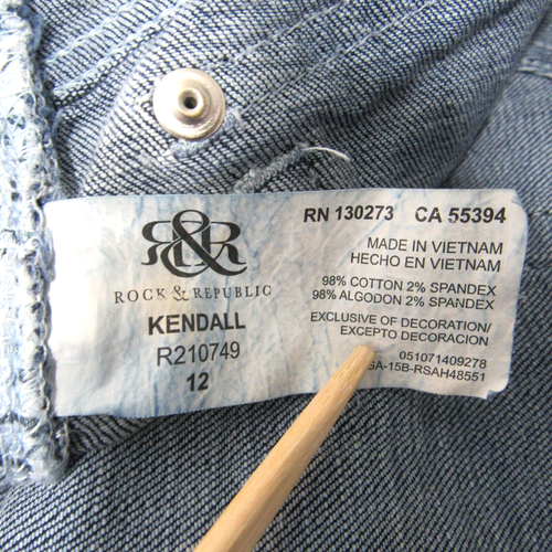 Rock & Republic Kendall Crop Ankle Jeans Size 12 Womens Blue Denim Stretch 32x24 - 第 10/11 張圖片
