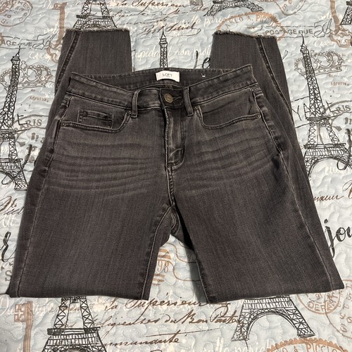 ANN TAYLOR LOFT Outlet CURVY SKINNY Ankle JEANS Dark Gray Size 2 NWOT