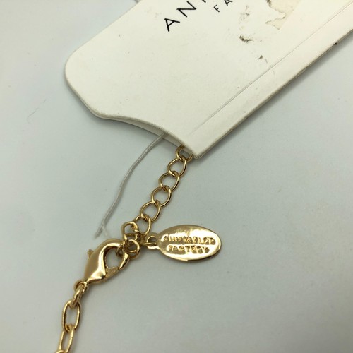ANN TAYLOR FACTORY Necklace NWT Gold Tone & Black Link Retro Festival Disco - Picture 14 of 15