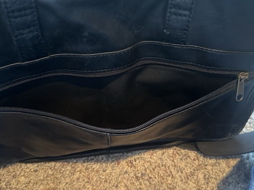 Heritage Black Leather Briefcase Shoulder tote Bag Style 120155 - Picture 8 of 19