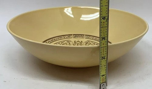 VTG MCM Moroccan Style 9” Yellow and Brown Round Bowl Unknown Marker - Picture 6 of 14
