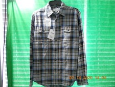 Men's New w/tag Long Sleeve Extra Soft Flannel Shirt Grey Plaid Sz Small NWT