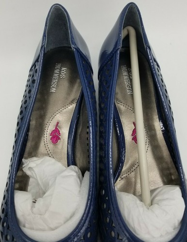 Zapatos de salón planos ROS HOMMERSON Tina azul marino patente arrugada 9,5 estrechos 74029-47 - Imagen 4 de 5