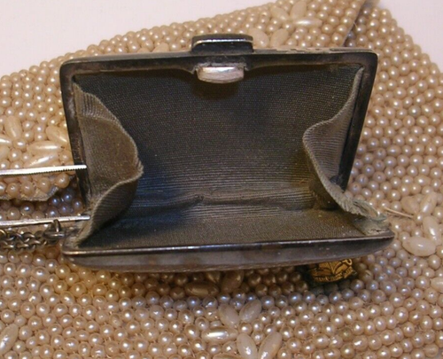 Vintage Faux Champain Colored Beaded Purse/Clutch Made In Japan - Picture 7 of 11