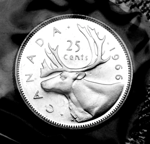 1966 25¢ silver proof like coin will grade MS coin in mint cellophane