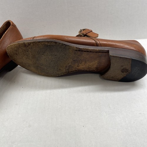 Salvatore Ferragamo Brown Leather Double Monkstrap Dress Shoes Size 8 D - Picture 5 of 7