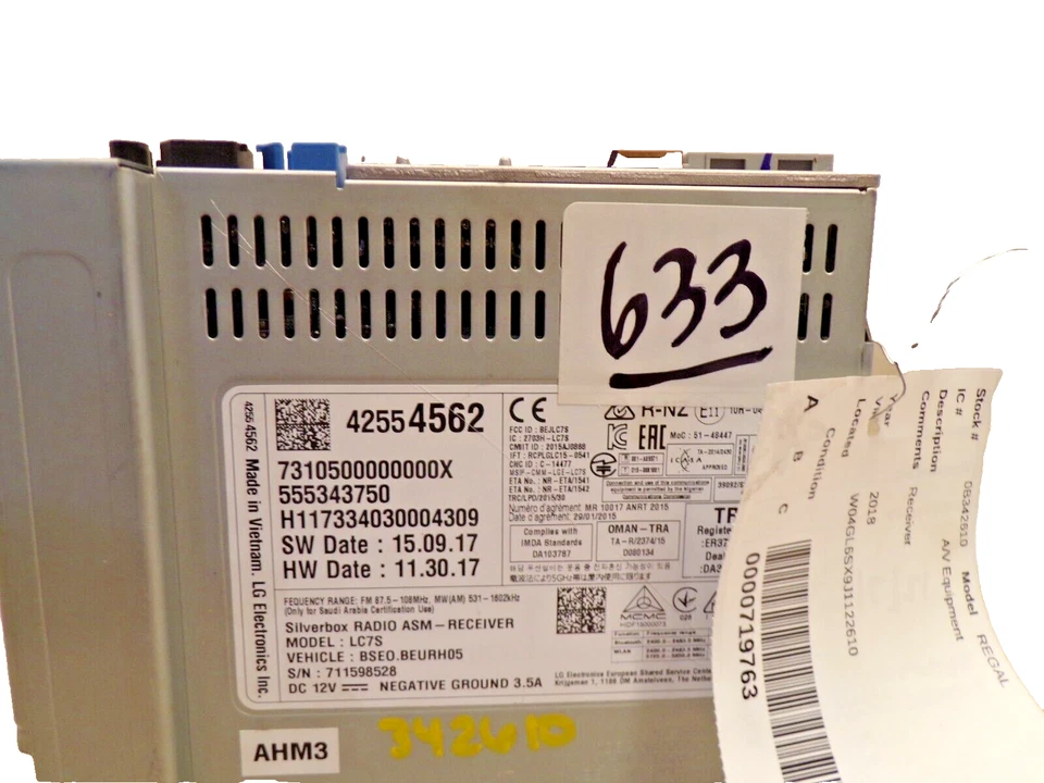 18 19 Buick Regal Radio Receiver 42554562 B633 - Image 3 of 4