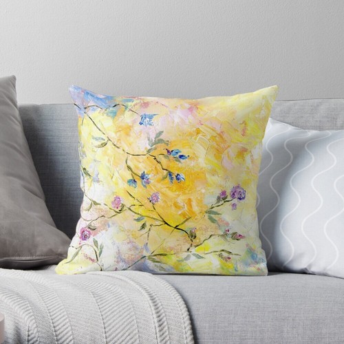 Decorative Floral pillow cover. 16x16" Farmhouse cushion cover. Decorpillow case - Picture 3 of 11