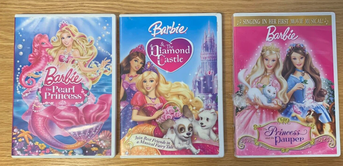 set Barbie Movies each in they on case DVDs like New