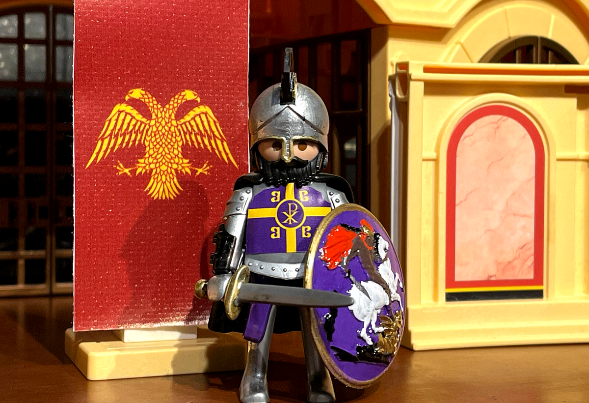 2 Playmobil Crociato Bianco E Giallo - Edizione Tedesca Rara Gerusalemme