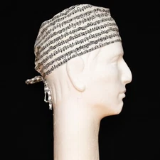 Horizontal Music Notes on White Theme Scrub Hat