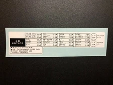 Fuse Box Cover Decal for Toyota Land Cruiser FJ62