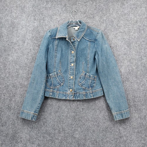 Loft Jean Jacket Womens 4 Blue Crop 