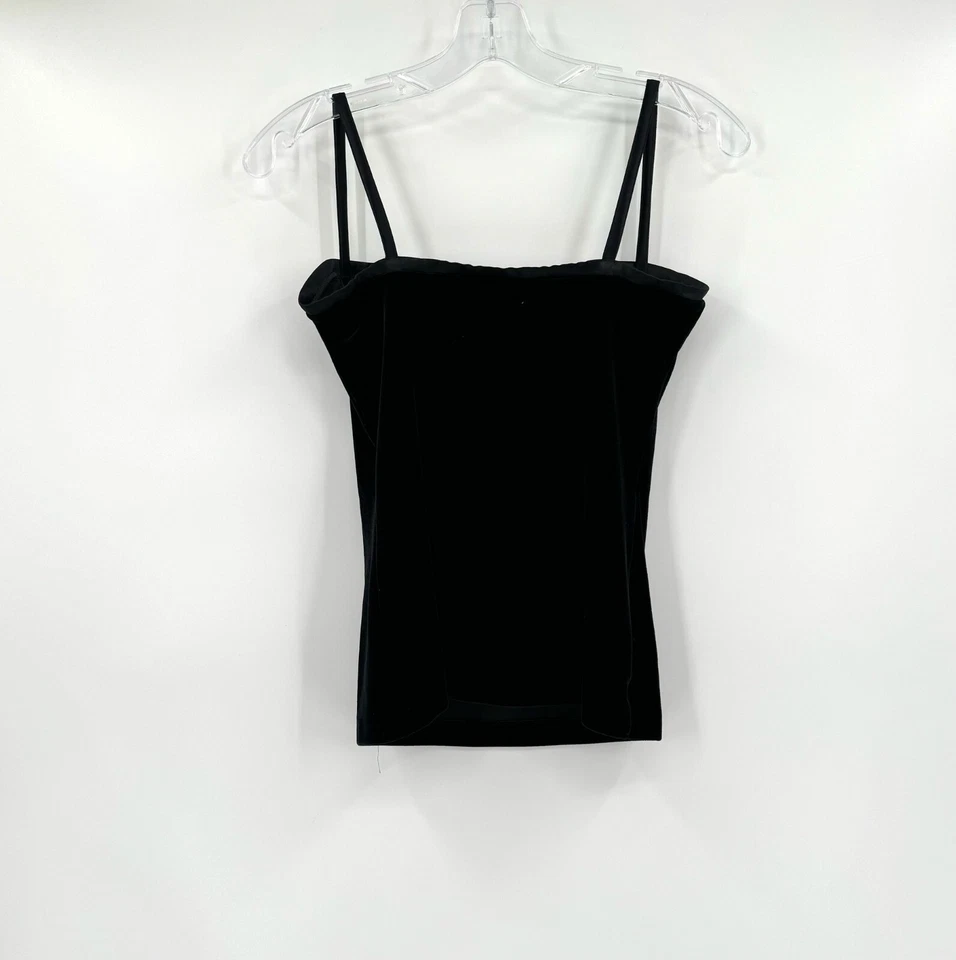 Top camisola bustier con tirantes de terciopelo negro La Perla Ritmo talla 42 hecho en Italia Foto 2 de 4