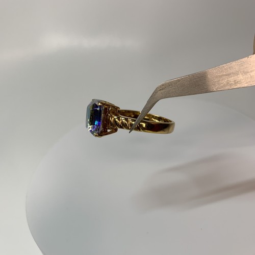Anello Lind Aurora Boreale Oro Pesante 14K Placcato Misura 10,5 Firmato Vintage - Foto 2 di 12
