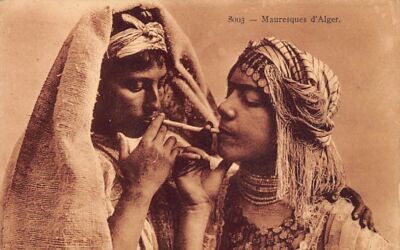 Algeria - Moors of Algiers smoking cigarettes - Ed. ADIA 8003