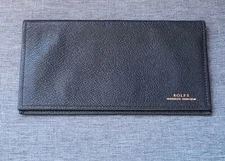 New Rolfs Goat Skin Leather Checkbook Cover Black