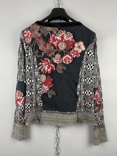 Vintage Kenzo Paris Womens Luxury Zip Embroidered Floral Blazer Jacket Sz L - Picture 10 of 17