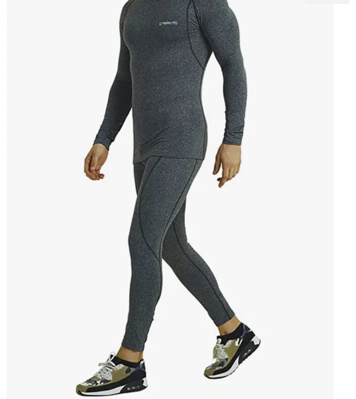 CARPRATO Base Layer Long Tight Leggings Gym Sports Running Pants XXL
