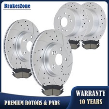 299mm Front & 280mm Rear Brake Rotors Pads fit for Lincoln MKZ Drilled Brakes