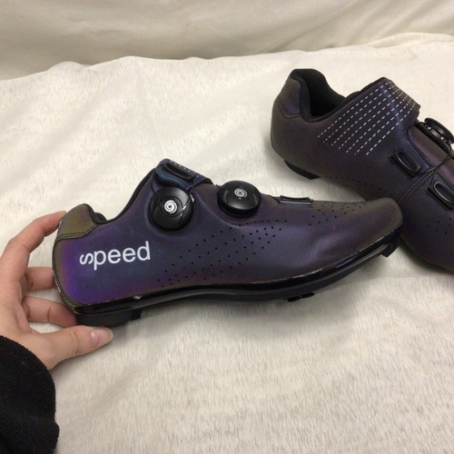 Speed Iridescent Purple, Blue, & Green Cycling Bike Shoes Size EU 38, US 6 - Picture 9 of 18