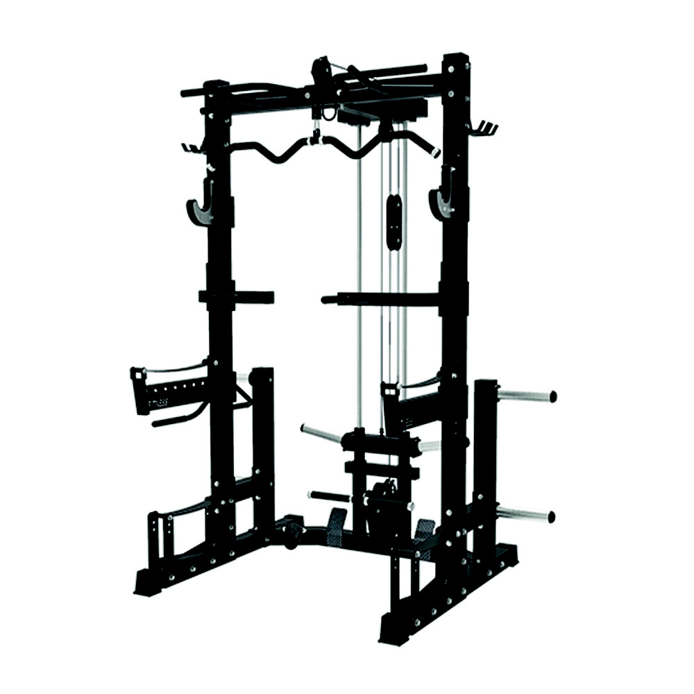 JK Fitness Power Rack con módulo de polea/lat vertical Negro