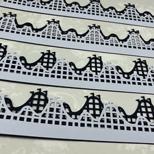 Creative Memories Roller Coaster  12” Die Cut Cardstock Scrapbook Border 4 Pcs