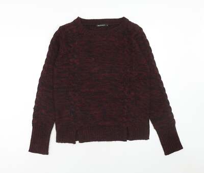 QED London Damen Pullover rot Rundhals Acrylmischung Größe L