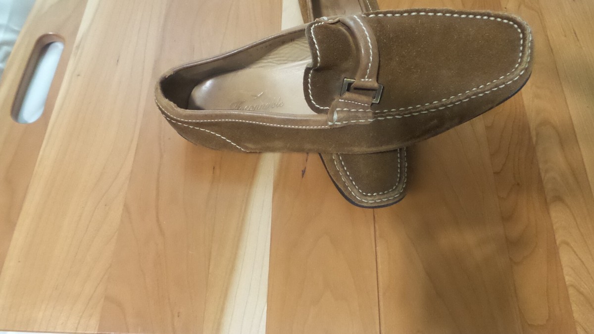 FACONNABLE Driving/Slip-on Loafers Tan Leather Suede Shoes 